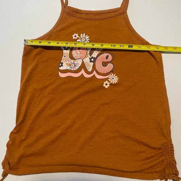 Wonder Nation Girls Love Graphic Rust Brown Tank Top  L 10-12 Plus - Picture 7 of 10